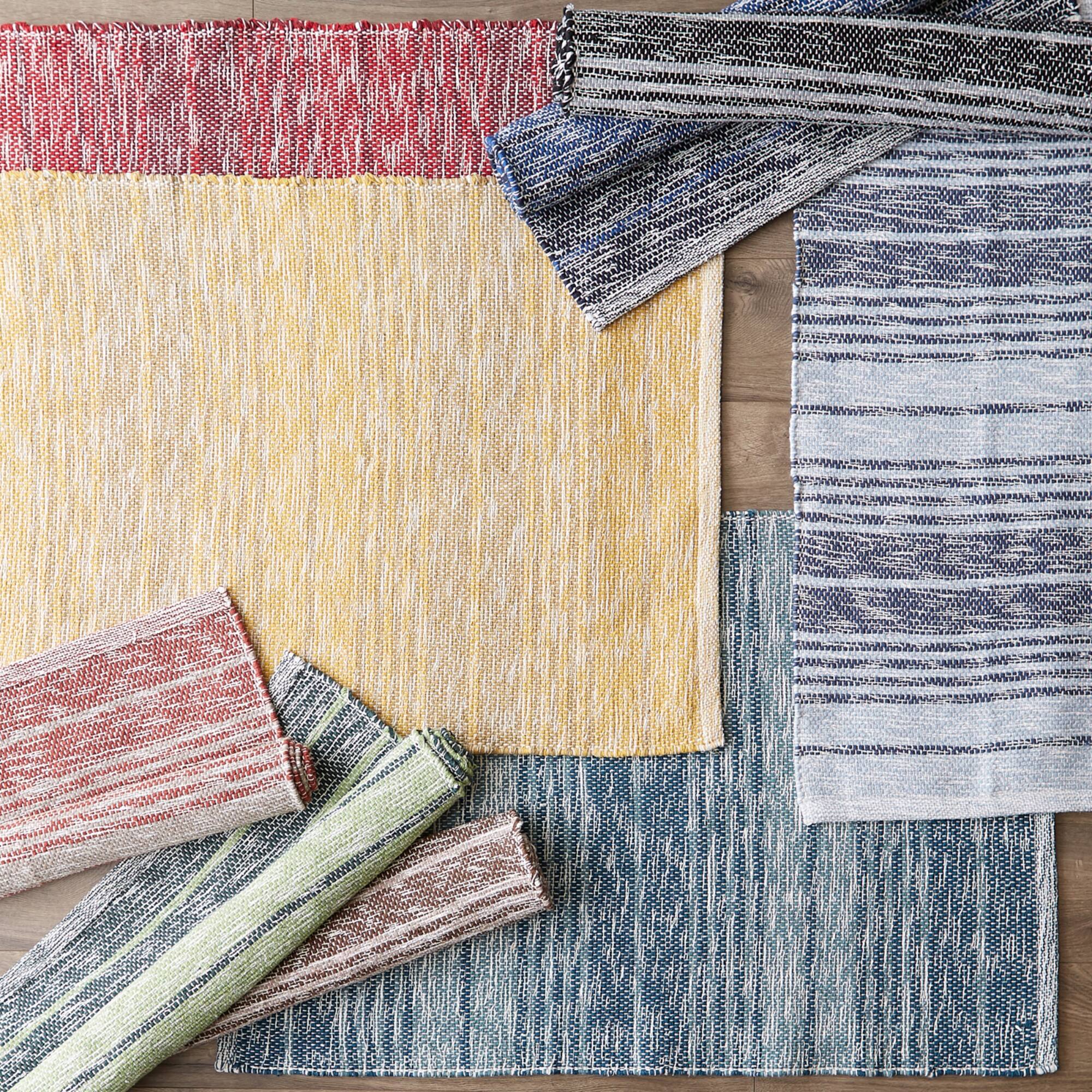 DII® Variegated Stripe Handwoven Recycled Yarn Rug